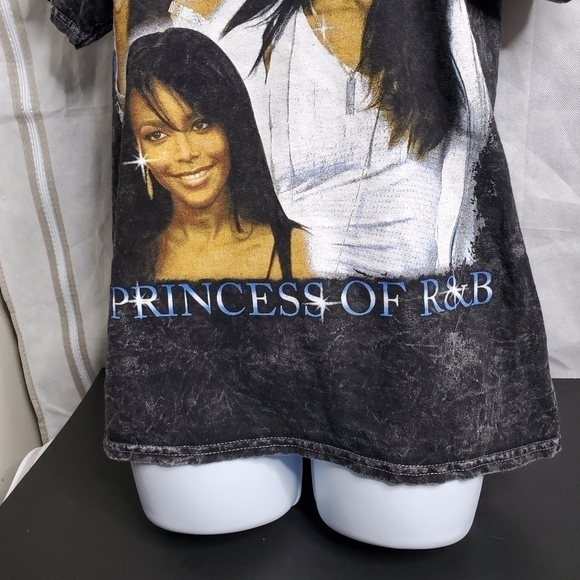 Aaliyah Princess Of R&B Washed Black T Shirt Women's Small - Picture 3 of 7